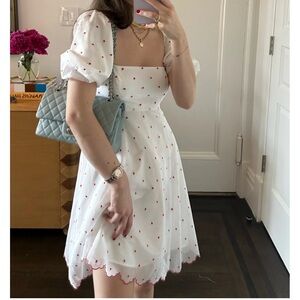 Hill House Matilda Dress in Cherry Dot Organza